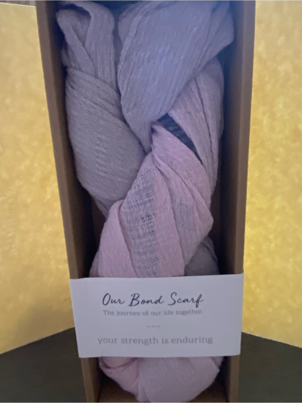 Demdaco Two-Tone Scarf in Soft Pink and Lavender - Picture 5 of 5